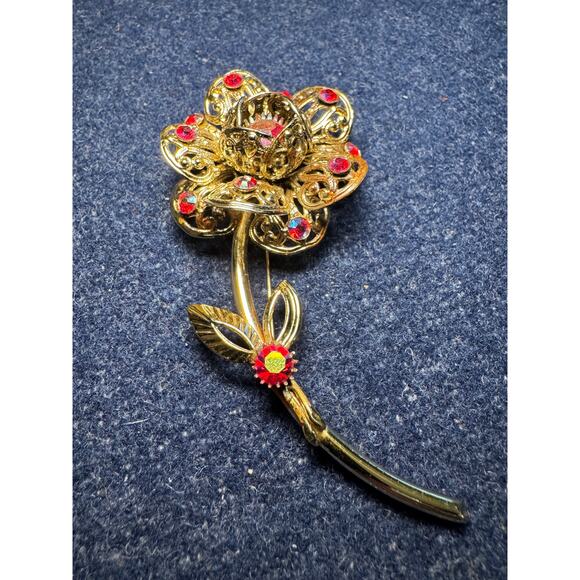 Sarah Coventry Jewelry - Vintage Sarah Coventry Rhinestone Flower Statement Brooch